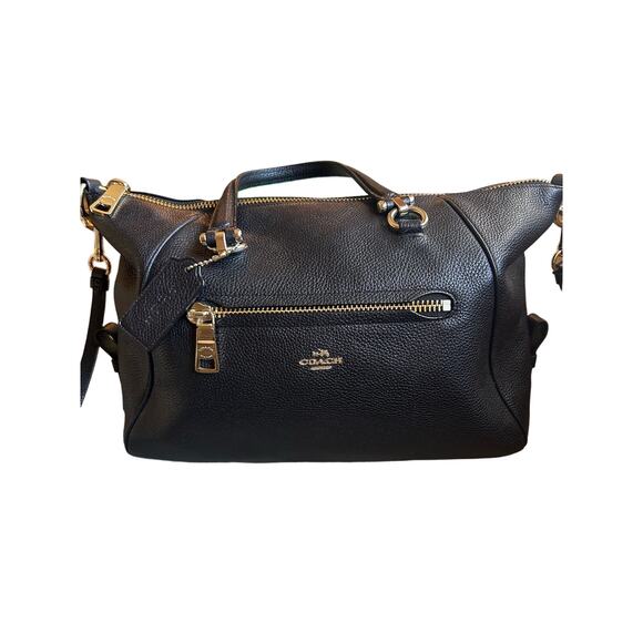 Coach Primrose Pebble Leather Satchel Bag in Black - Picture 1 of 11